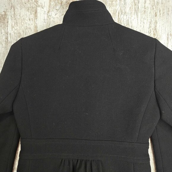 J Crew Womens Size 2 Factory Skirted Dress Coat Double Cloth Black Wool - Picture 7 of 9